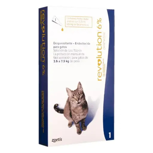 REVOLUTION GATO 6% * 0.75 ML 2.6-7.5 KG (AZUL)