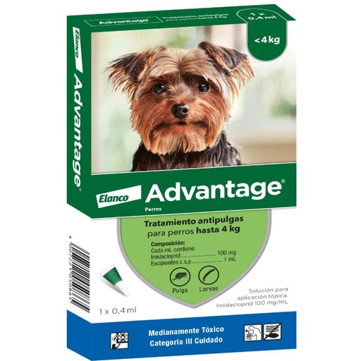 ADVANTAGE PERROS HASTA 4 KG * 0.4 ML